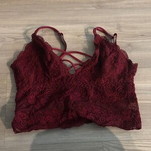 Lace Bralette in Burgundy